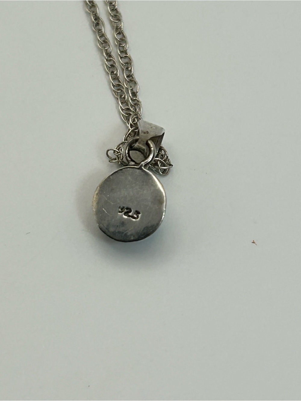 Sterling Silver Larimar Pendant Necklace 18" Stamped 925 Soft Aqua Blue Stone - Picture 9 of 13